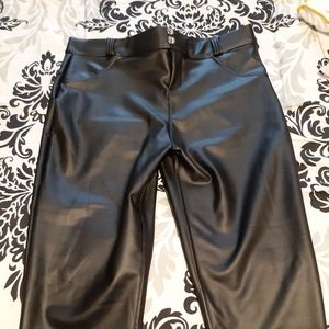 Faux leather pants